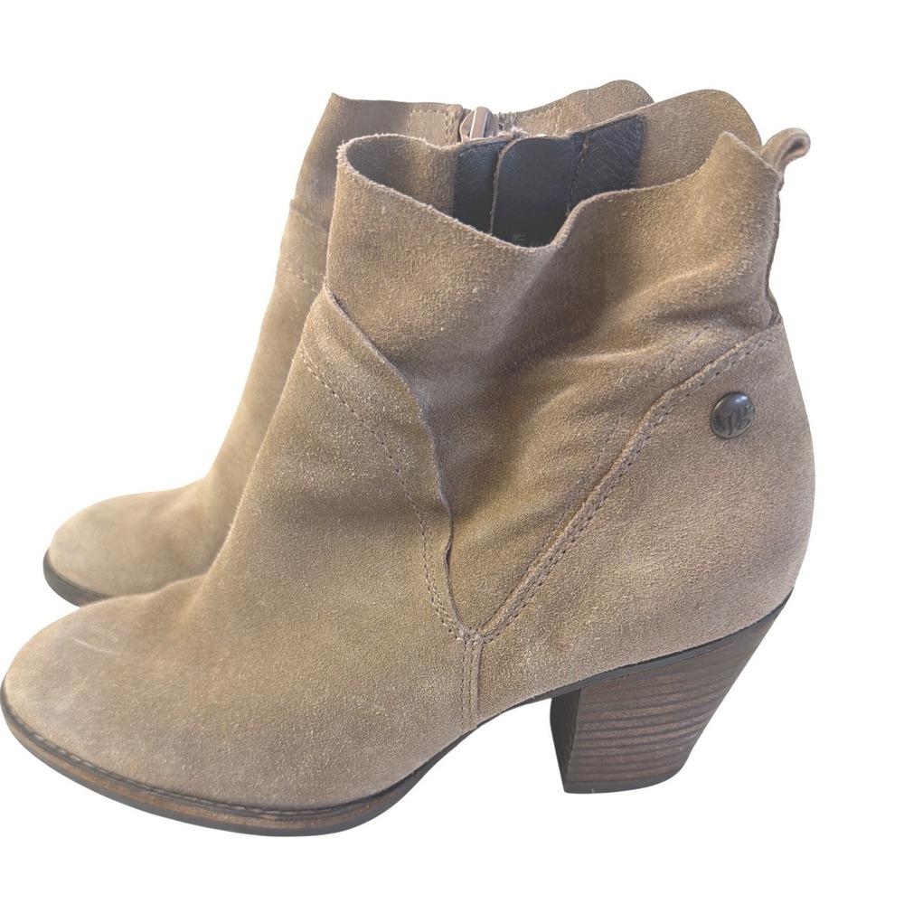 Paul Green Suede Ankle Boots Taupe Side Zip Booties Womens UK 3 US 5 - Picture 5 of 10